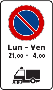 italian traffic signs   pulizia meccanica della strada