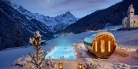 Piscina e sauna panoramica immerse nella neve: la vacanza family al Bella Vista di Trafoi, sullo Stelvio